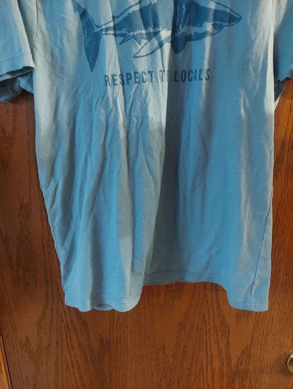 Wonder Nation Boys XL 14-16 Shark Respect The Locals Graphic T-Shirt Light Blue